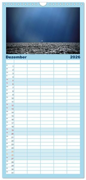 Produktbild: Familienplaner 2026 - Leidenschaft Segeln mit 5 Spalten (Wandkalender, 21 x 45 cm) CALVENDO