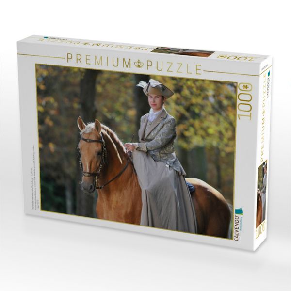 Produktbild: CALVENDO Puzzle F&uuml;rstliche Hofreitschule B&uuml;ckeburg - Lusitano | 1000 Teile Lege-Gr&ouml;&szlig;e 64x48cm Foto-Puzzle f&uuml;r gl&uuml;ckliche Stunden