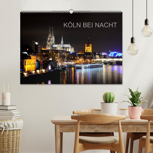 Produktbild: K&Ouml;LN BEI NACHT (Wandkalender 2026 DIN A2 quer), CALVENDO Monatskalender