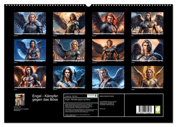 Produktbild: Engel - K&auml;mpfer gegen das B&ouml;se (hochwertiger Premium Wandkalender 2026 DIN A2 quer), Kunstdruck in Hochglanz