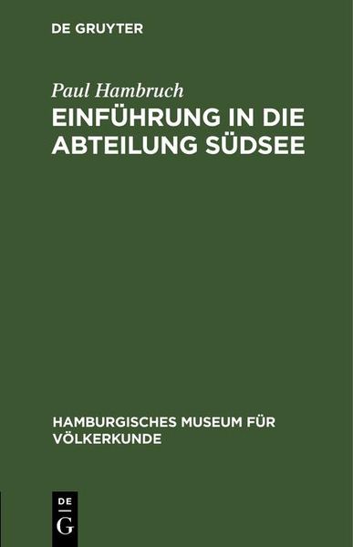 Produktbild: Einf&uuml;hrung in die Abteilung S&uuml;dsee