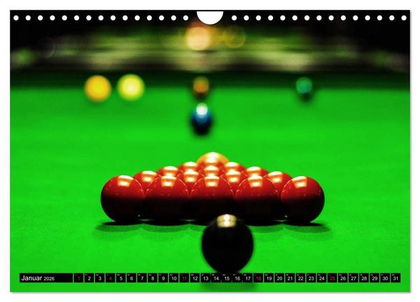 Produktbild: Billard. Konzentration - Sport - Spannung (Wandkalender 2026 DIN A4 quer), CALVENDO Monatskalender