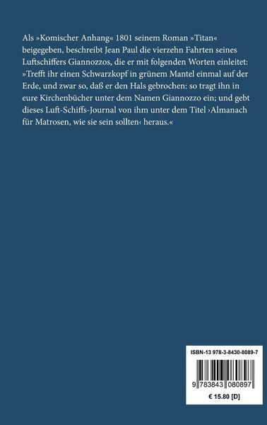 Produktbild: Des Luftschiffers Giannozzo Seebuch