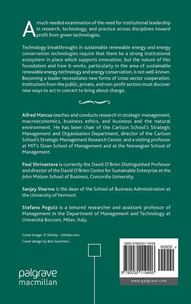 Produktbild: Cross-Sector Leadership for the Green Economy