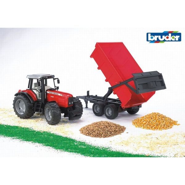 Produktbild: BRUDER - Massey Ferguson 7480 mit Wannenkippanh&auml;nger