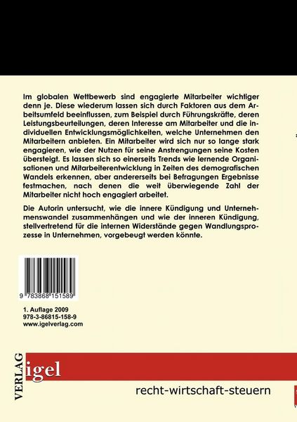 Produktbild: Zusammenhang von Organisationswandel und innerer K&uuml;ndigung