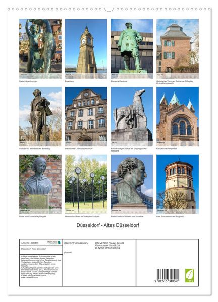 Produktbild: D&uuml;sseldorf - Altes D&uuml;sseldorf (hochwertiger Premium Wandkalender 2026 DIN A2 hoch), Kunstdruck in Hochglanz