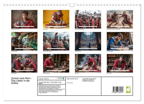 Produktbild: Zur&uuml;ck nach Rom - Das Leben in der Antike (Wandkalender 2026 DIN A3 quer), CALVENDO Monatskalender
