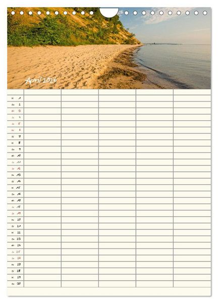 Produktbild: R&uuml;gen - Urlaubsparadies an der Ostsee - Familienplaner (Wandkalender 2026 DIN A4 hoch), CALVENDO Monatskalender
