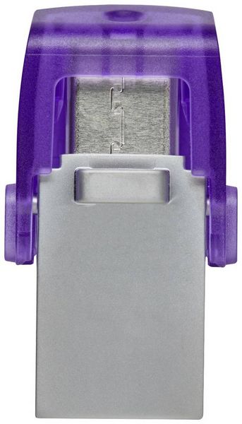 Produktbild: Kingston DataTraveler microDuo 3C USB-Stick Retail 256 GB Edelstahl, Violett DTDUO3CG3/256GB USB-A (USB 3.2 Gen 1), USB-C&reg;