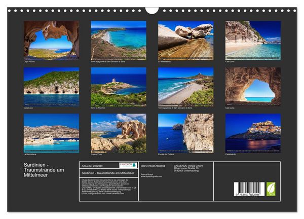 Produktbild: Sardinien - Traumstr&auml;nde am Mittelmeer (Wandkalender 2026 DIN A3 quer), CALVENDO Monatskalender