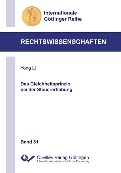 Produktbild: Das Gleichheitsprinzip bei der Steuererhebung