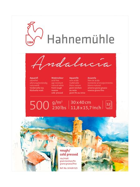 Produktbild: Hahnem&uuml;hle Papier Andaluc&iacute;a, 30 x 40 cm, 500 g/m&sup2;