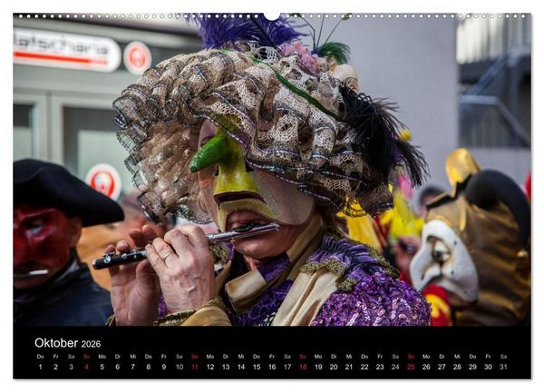 Produktbild: BASLER FASNACHT &ndash; Faszinierendes, schweizerisch regionales Brauchtum. (hochwertiger Premium Wandkalender 2026 DIN A2 quer), Kunstdruck in Hochglanz