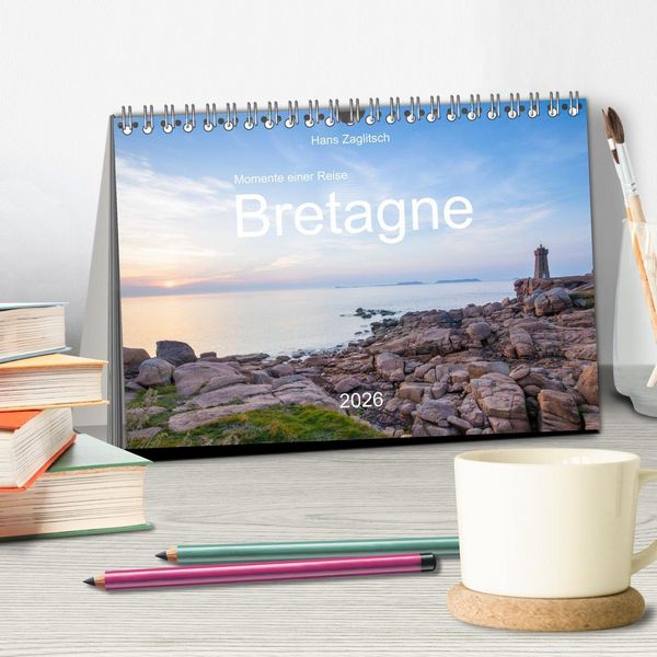 Produktbild: Momente einer Reise - Bretagne (Tischkalender 2026 DIN A5 quer), CALVENDO Monatskalender