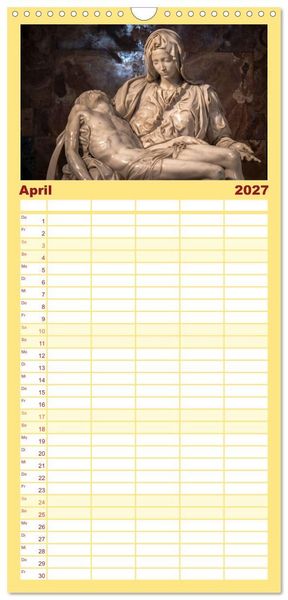 Produktbild: Familienplaner 2027 - San Pietro - Petersplatz und Petersdom mit 5 Spalten (Wandkalender, 21 x 45 cm) CALVENDO