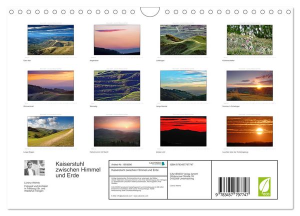 Produktbild: Kaiserstuhl zwischen Himmel und Erde (Wandkalender 2026 DIN A4 quer), CALVENDO Monatskalender