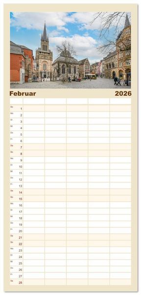Produktbild: Familienplaner 2026 - Aachen Impressionen mit 5 Spalten (Wandkalender, 21 x 45 cm) CALVENDO