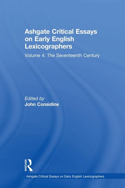 Produktbild: Ashgate Critical Essays on Early English Lexicographers