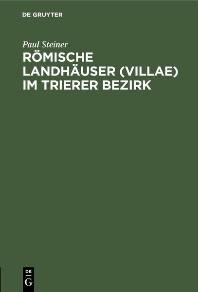 Produktbild: R&ouml;mische Landh&auml;user (villae) im Trierer Bezirk