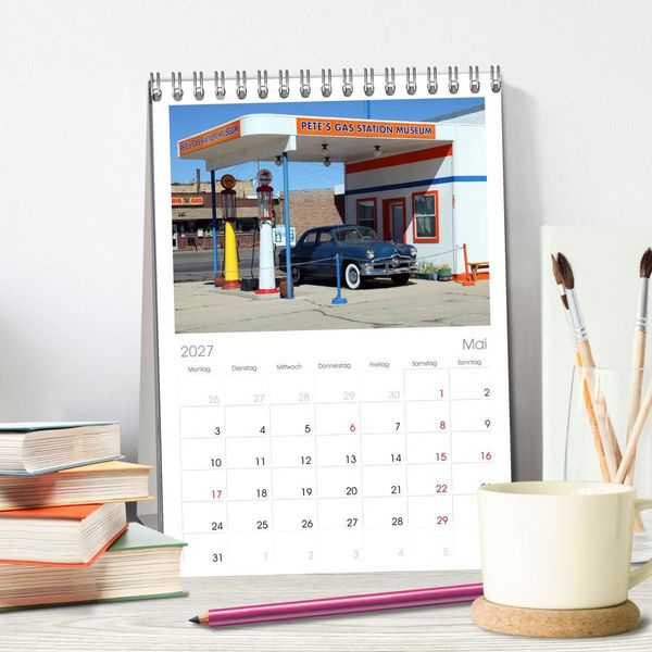 Produktbild: Tischplaner 2027 - Route 66 im S&uuml;dwesten (A5 Tischkalender zum Aufstellen) CALVENDO