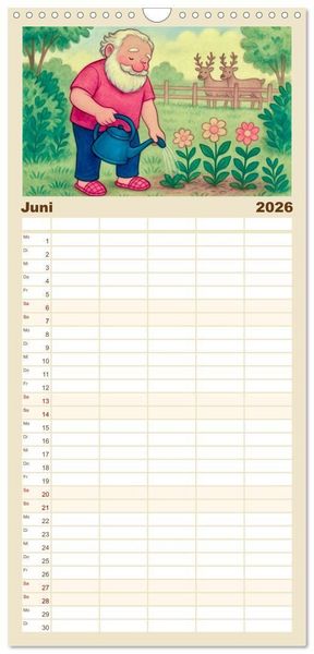 Produktbild: Familienplaner 2026 - Was macht der Weihnachtsmann? mit 5 Spalten (Wandkalender, 21 x 45 cm) CALVENDO
