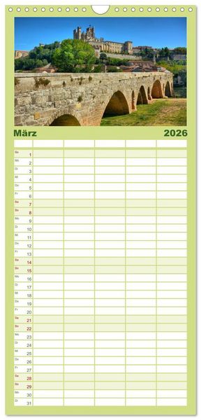 Produktbild: Familienplaner 2026 - Languedoc-Roussillon - unter der Sonne des Midi mit 5 Spalten (Wandkalender, 21 x 45 cm) CALVENDO