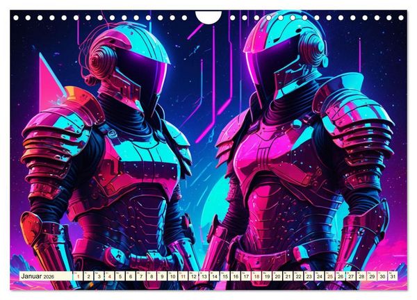 Produktbild: Fantasie - Futuristische Ritter (Wandkalender 2026 DIN A4 quer), CALVENDO Monatskalender