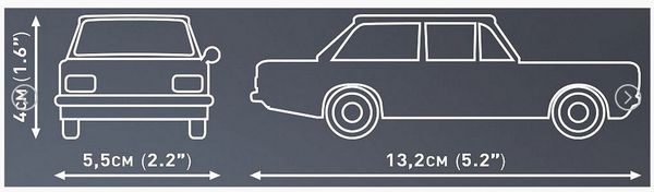Produktbild: COBI Youngtimer 24597 - Opel Rekord C-Schwarze Witwe, Bausatz, 1:35, 138 Bauteile