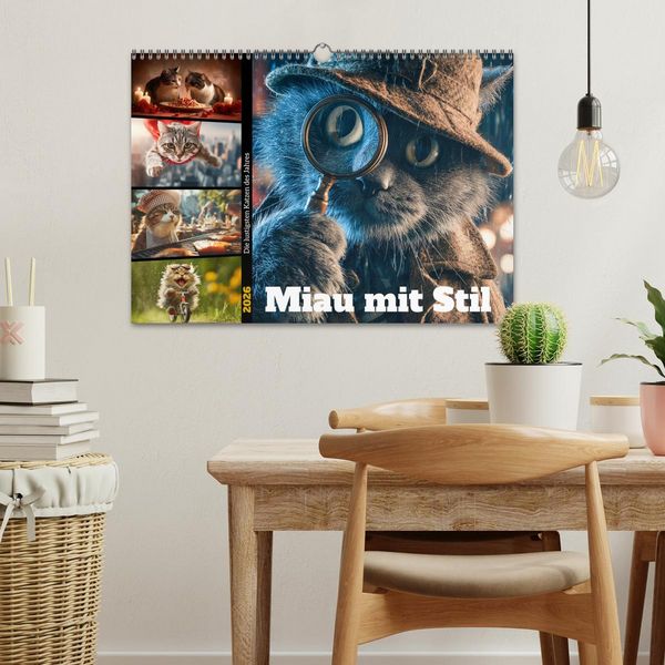 Produktbild: Miau mit Stil (Wandkalender 2026 DIN A3 quer), CALVENDO Monatskalender