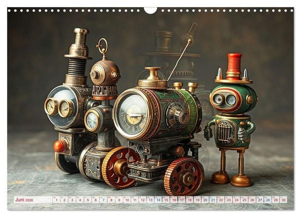 Produktbild: Mechanische Wunderwelten - Ein Jahr mit Steampunk Toys (Wandkalender 2026 DIN A3 quer), CALVENDO Monatskalender
