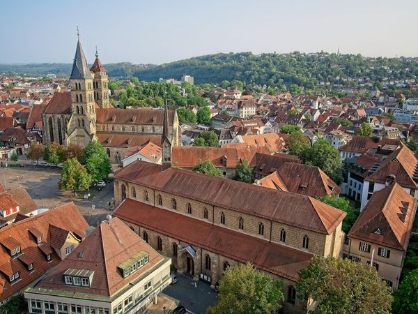 Produktbild: CALVENDO Puzzle Panoramablick vom Turm der Frauenkirche, ein Motiv aus dem Kalender Esslingen von oben und von unten | 1000 Teile Lege-Gr&ouml;&szlig;e 64x48cm F