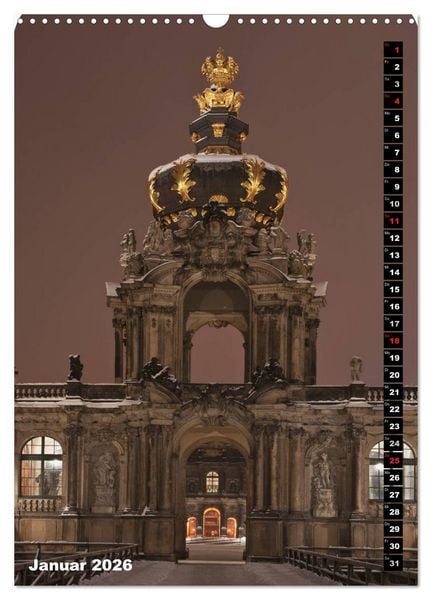Produktbild: Dresden bei Nacht (Wandkalender 2026 DIN A3 hoch), CALVENDO Monatskalender