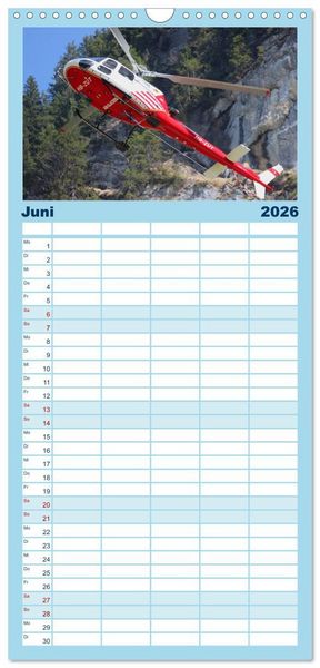 Produktbild: Familienplaner 2026 - Helikopter in der Luft mit 5 Spalten (Wandkalender, 21 x 45 cm) CALVENDO