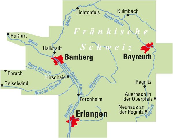Produktbild: BVA ADFC Regionalkarte Traumhafte E-Bike-Touren in der Fr&auml;nkischen Schweiz 1:75.000
