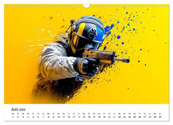 Produktbild: Paintball cool (Wandkalender 2026 DIN A3 quer), CALVENDO Monatskalender