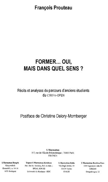Produktbild: Former oui mais dans quel sens