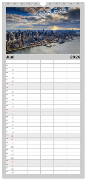 Produktbild: Familienplaner 2026 - New York Impressionen mit 5 Spalten (Wandkalender, 21 x 45 cm) CALVENDO