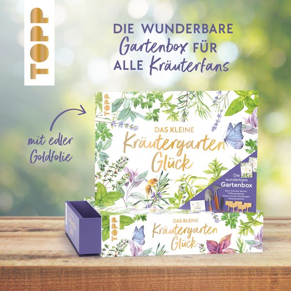 Produktbild: Das kleine Kr&auml;utergarten-Gl&uuml;ck - Die wunderbare Gartenbox. Mit Kr&auml;uterkunde und Werkzeugen