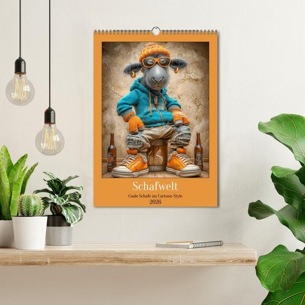 Produktbild: Schafwelt. Coole Schafe im Cartoon-Style (Wandkalender 2026 DIN A3 hoch), CALVENDO Monatskalender