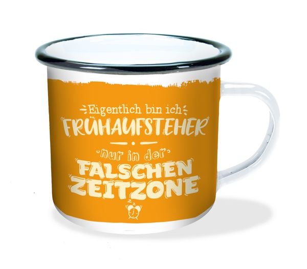 Tasse 'Falsche Zeitzone' -Emaille