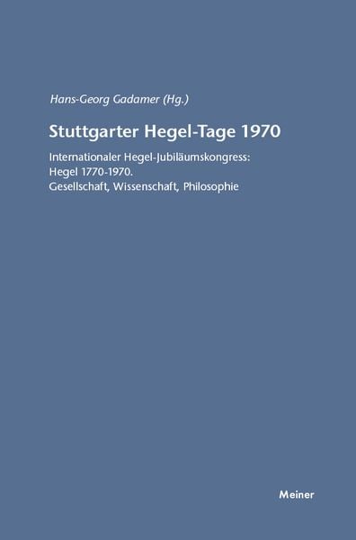 Produktbild: Stuttgarter Hegel-Tage 1970