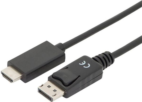 Produktbild: Digitus DisplayPort / HDMI Adapterkabel DisplayPort Stecker, HDMI-A Stecker 3.00 m Schwarz AK-340303-030-S dreifach geschirmt DisplayPort-Kabel