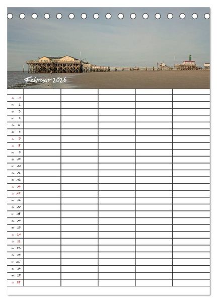 Produktbild: St. Peter Ording Familienplaner (Tischkalender 2026 DIN A5 hoch), CALVENDO Monatskalender