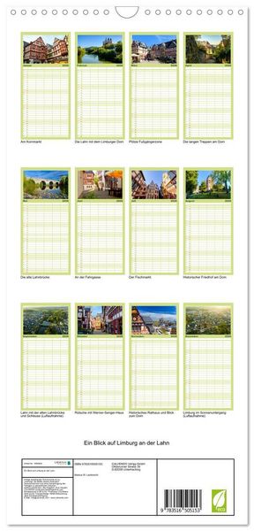 Produktbild: Familienplaner 2026 - Ein Blick auf Limburg an der Lahn mit 5 Spalten (Wandkalender, 21 x 45 cm) CALVENDO