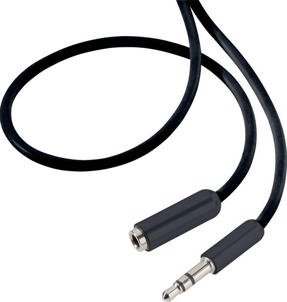 Produktbild: SpeaKa Professional SP-7870476 Klinke Audio Verl&auml;ngerungskabel [1x Klinkenstecker 3.5mm - 1x Klinkenbuchse 3.5 mm] 0.50m Schwarz