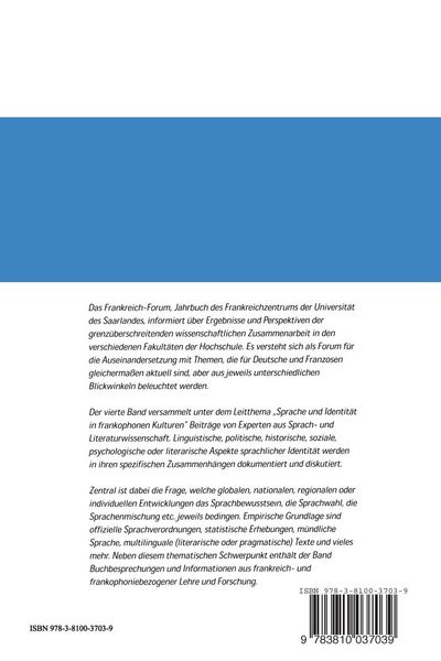 Produktbild: Sprache und Identit&auml;t in frankophonen Kulturen / Langues, identit&eacute; et francophonie