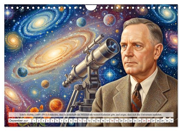 Produktbild: Pioniere der Astrophysik (Wandkalender 2027 DIN A4 quer), CALVENDO Monatskalender