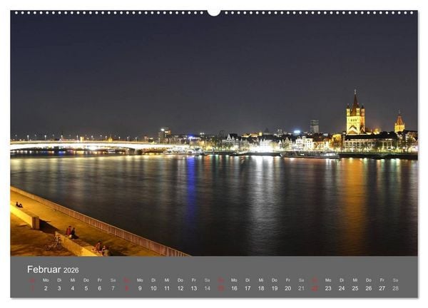 Produktbild: K&Ouml;LN BEI NACHT (Wandkalender 2026 DIN A2 quer), CALVENDO Monatskalender