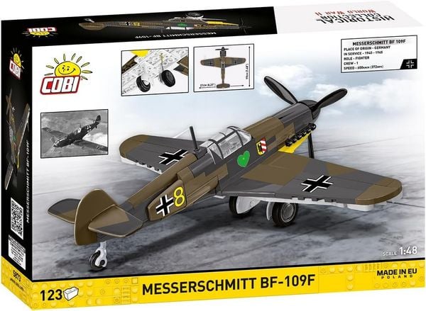 Produktbild: COBI Historical Collection 5873 - Messerschmitt BF-109F, Bausatz 1:48, 123 Klemmbausteine